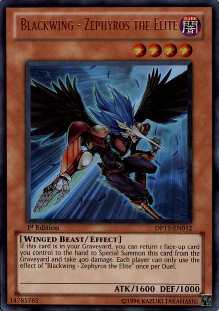 Blackwing - Zephyros the Elite DP11-EN012 card from Duelist Pack 11: Crow