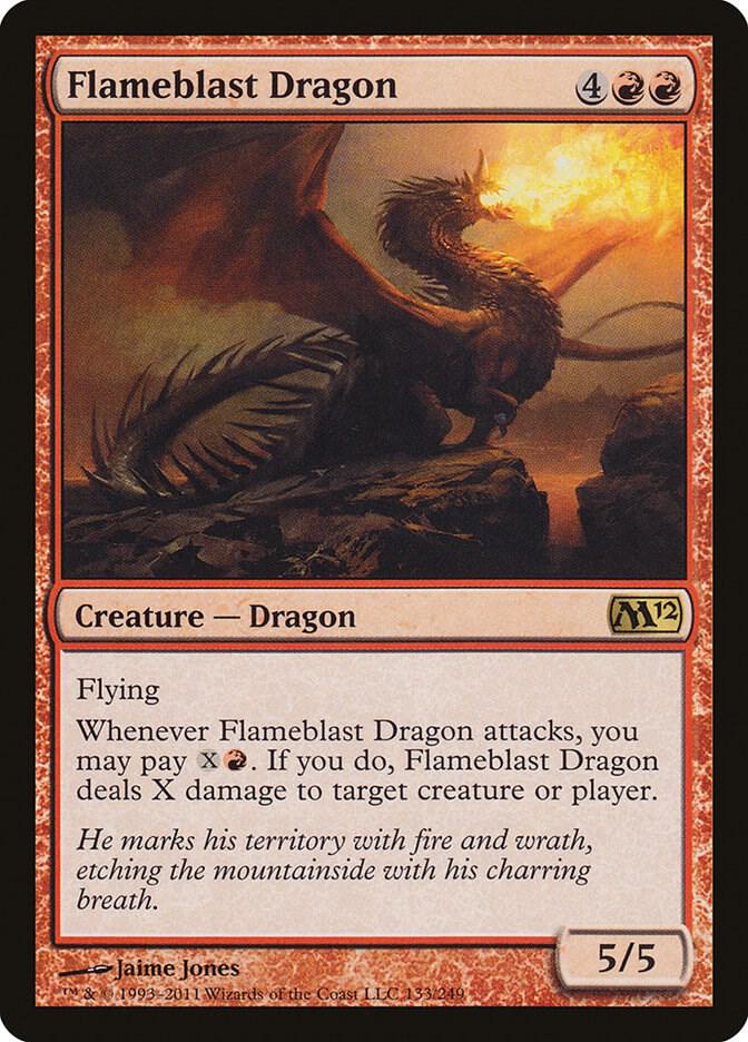 Flameblast Dragon 133 card from Magic 2012 (M12)