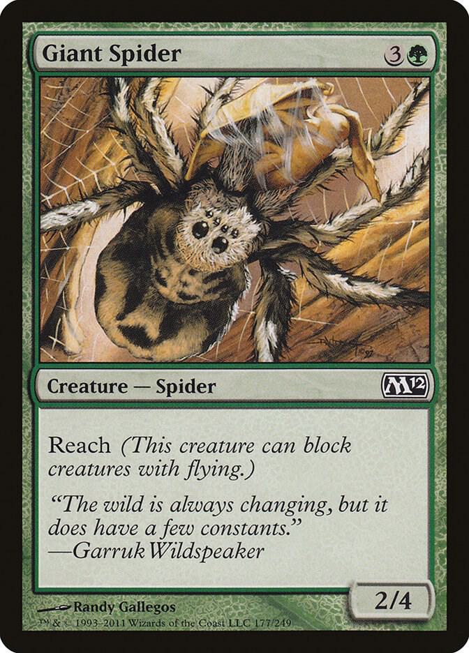 Giant Spider 177 card from Magic 2012 (M12)