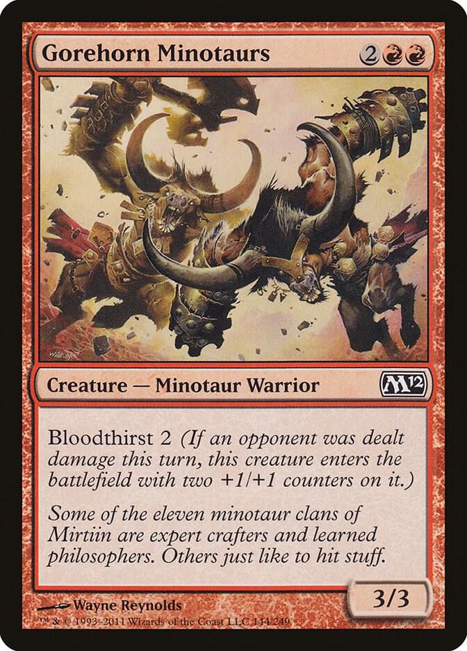 Gorehorn Minotaurs 144 card from Magic 2012 (M12)