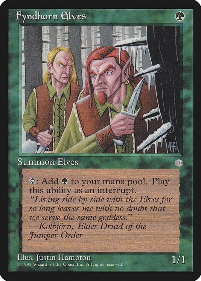 Fyndhorn Elves 132 card from Ice Age
