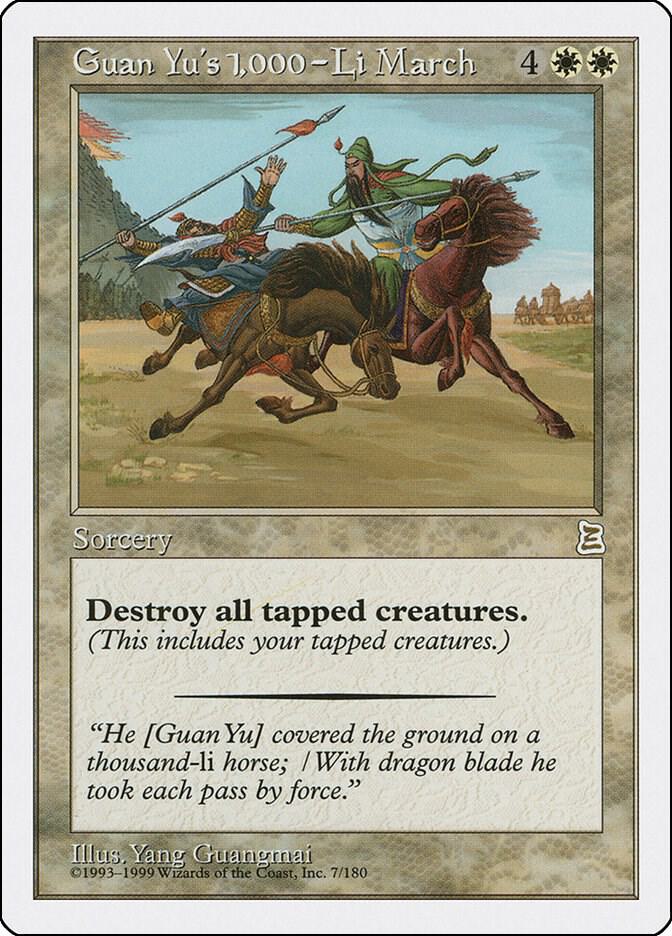Guan Yu's 1,000-Li March 7 card from Portal Three Kingdoms