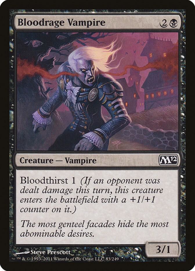 Bloodrage Vampire 83 card from Magic 2012 (M12)