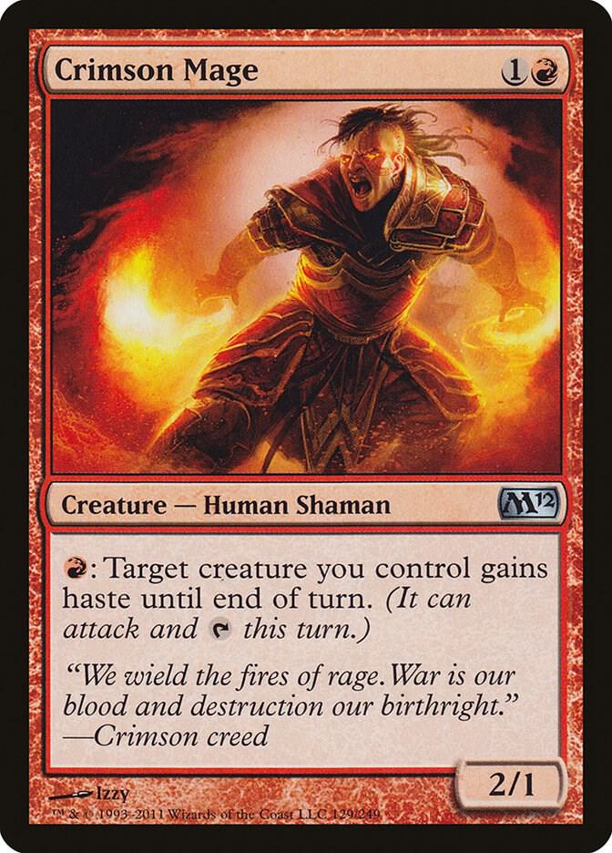 Crimson Mage 129 card from Magic 2012 (M12)