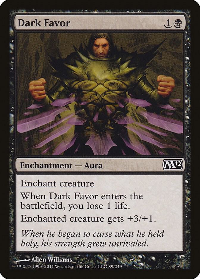 Dark Favor 89 card from Magic 2012 (M12)