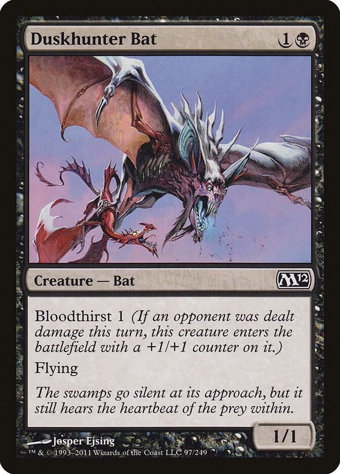 Duskhunter Bat 97 card from Magic 2012 (M12)