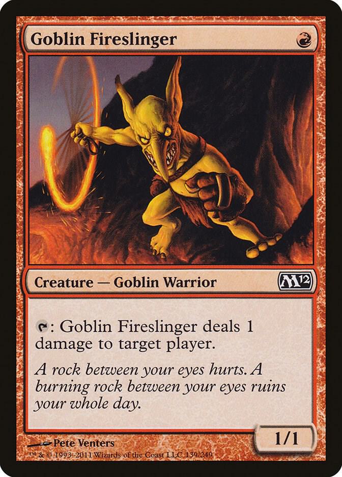 Goblin Fireslinger 139 card from Magic 2012 (M12)