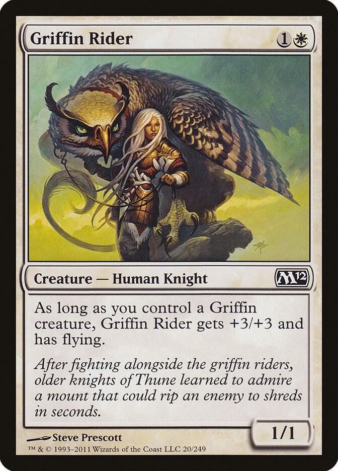 Griffin Rider 20 card from Magic 2012 (M12)