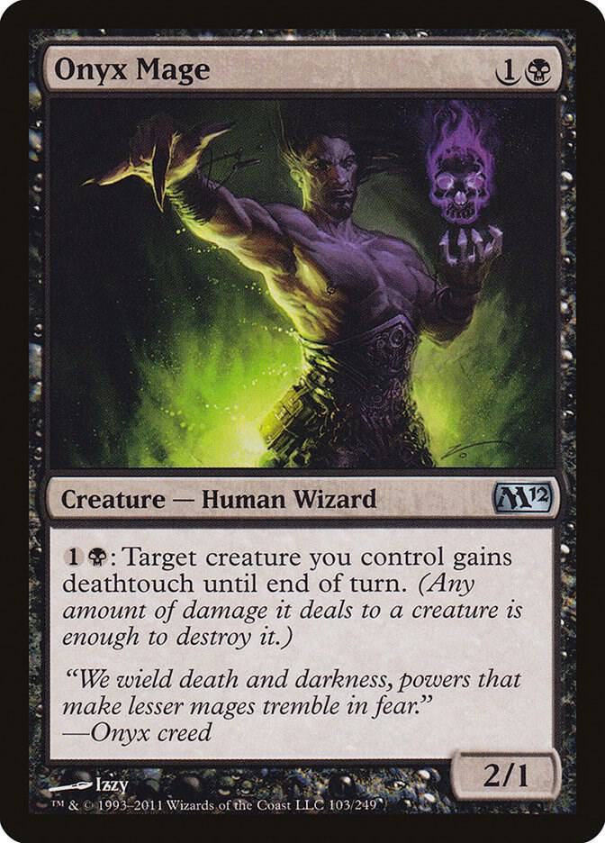 Onyx Mage 103 card from Magic 2012 (M12)