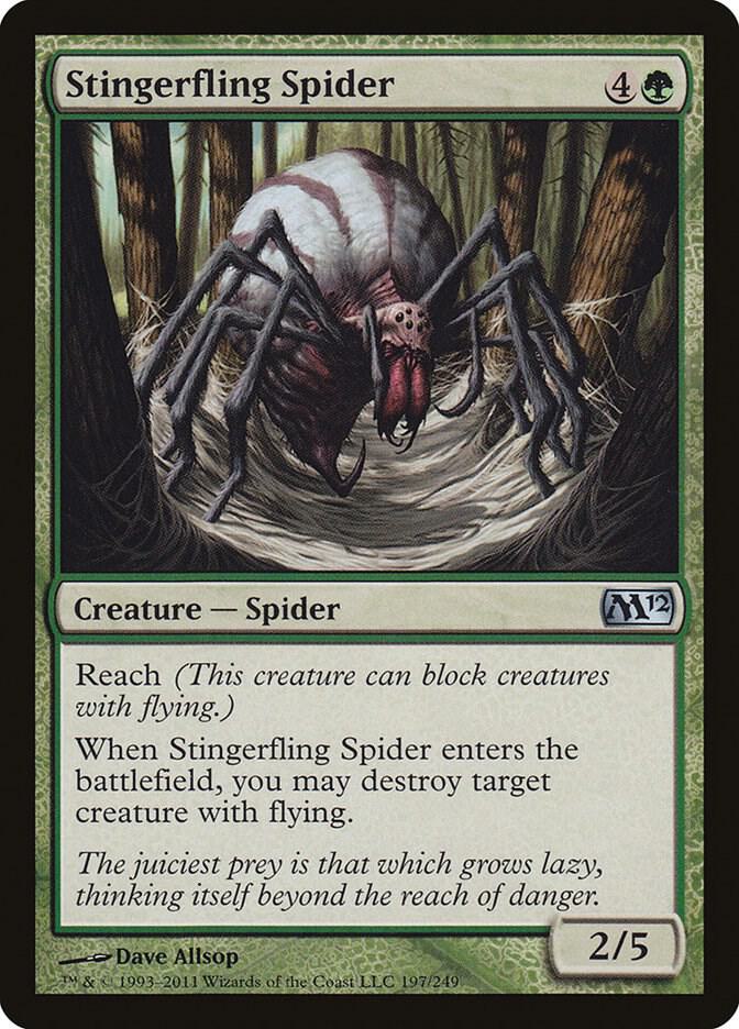 Stingerfling Spider 197 card from Magic 2012 (M12)
