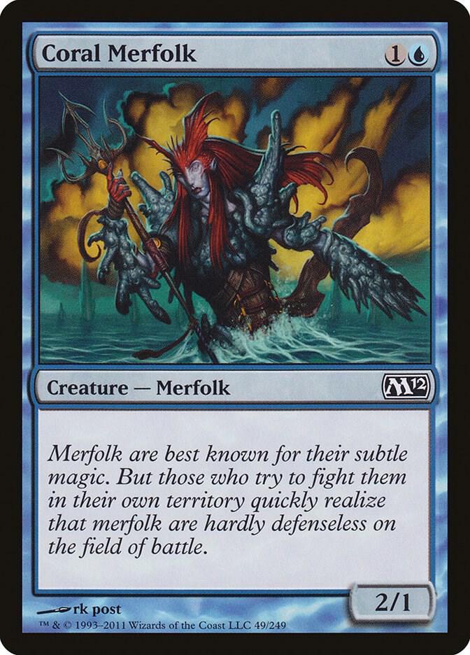 Coral Merfolk 49 card from Magic 2012 (M12)