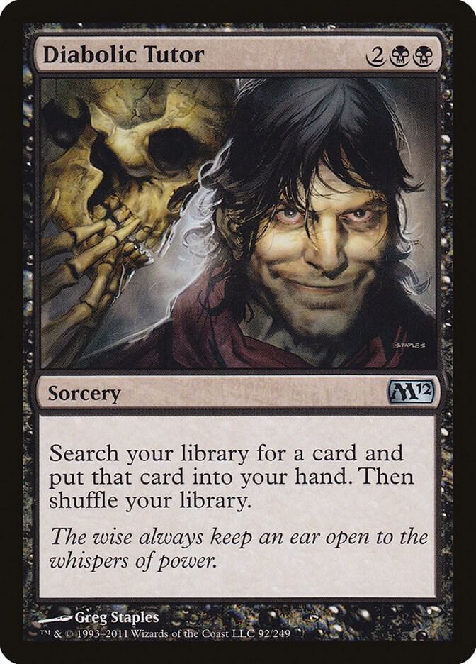 Diabolic Tutor 92 card from Magic 2012 (M12)