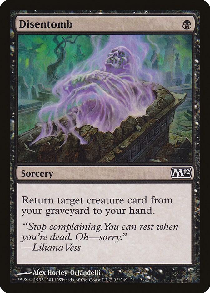 Disentomb 93 card from Magic 2012 (M12)