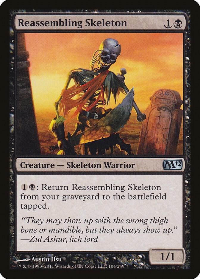 Reassembling Skeleton 104 card from Magic 2012 (M12)