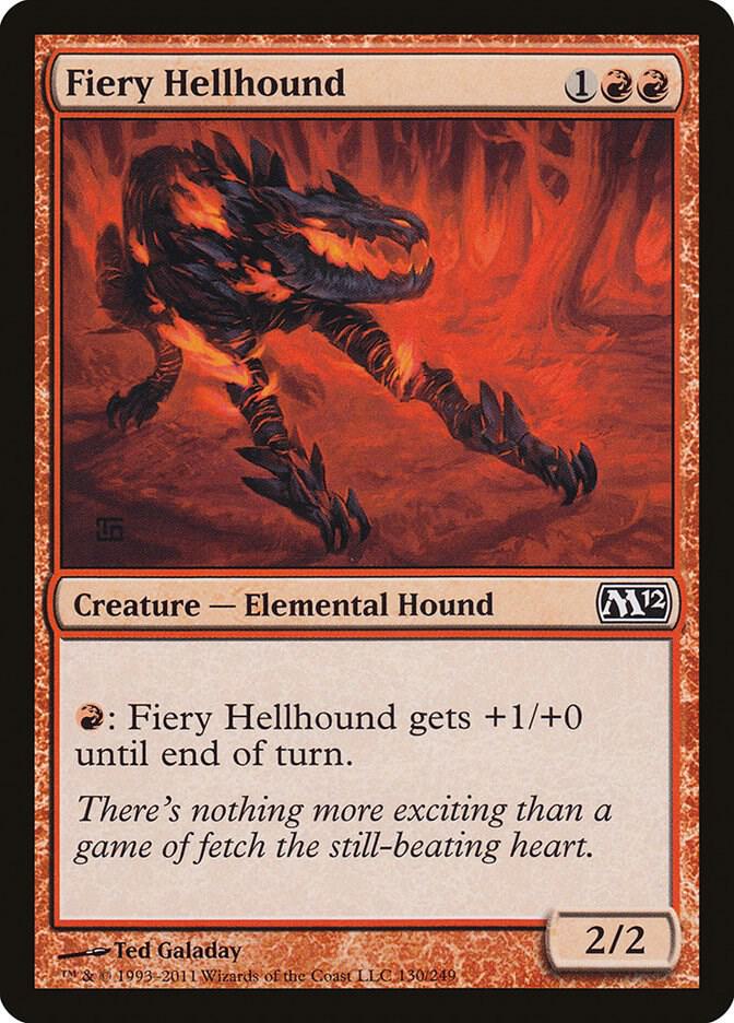 Fiery Hellhound 130 card from Magic 2012 (M12)