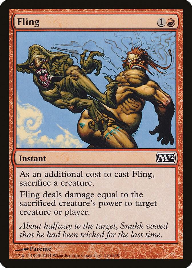 Fling 134 card from Magic 2012 (M12)