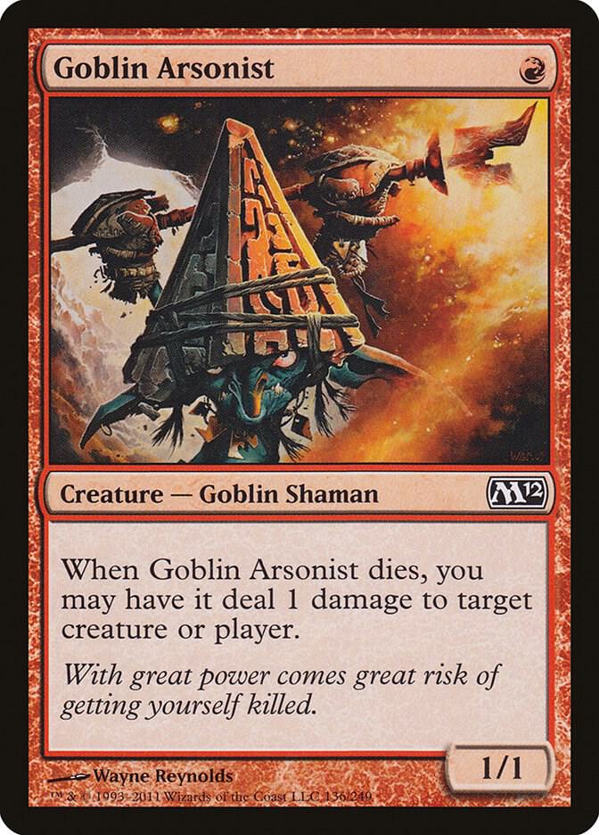 Goblin Arsonist 136 card from Magic 2012 (M12)