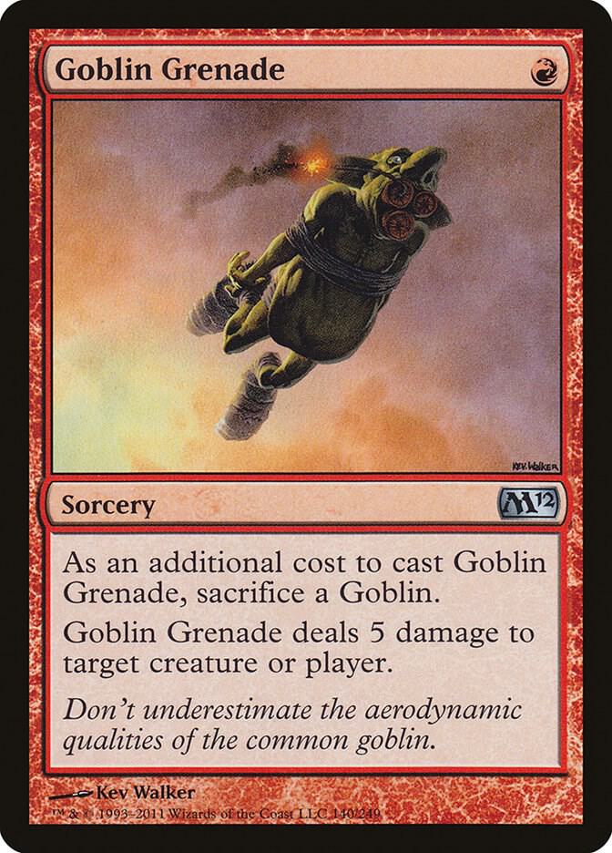Goblin Grenade 140 card from Magic 2012 (M12)