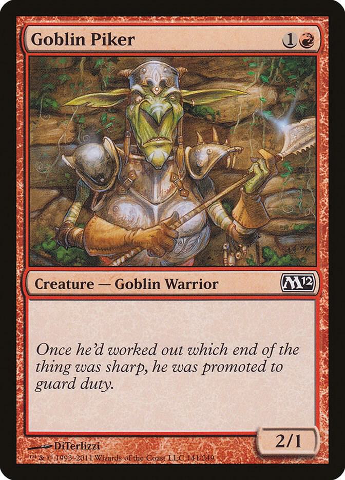 Goblin Piker 141 card from Magic 2012 (M12)