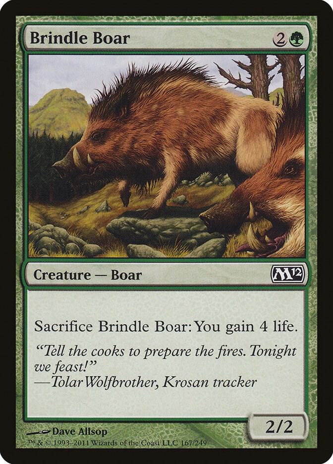 Brindle Boar 167 card from Magic 2012 (M12)