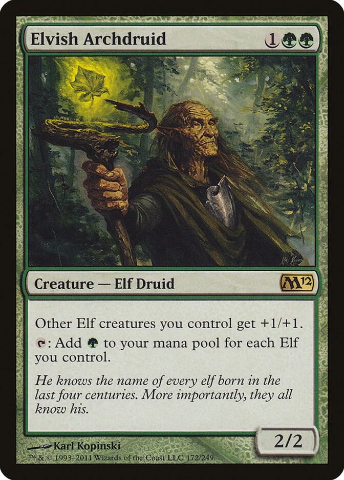Elvish Archdruid 172 card from Magic 2012 (M12)