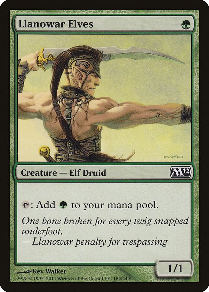 Llanowar Elves 182 card from Magic 2012 (M12)