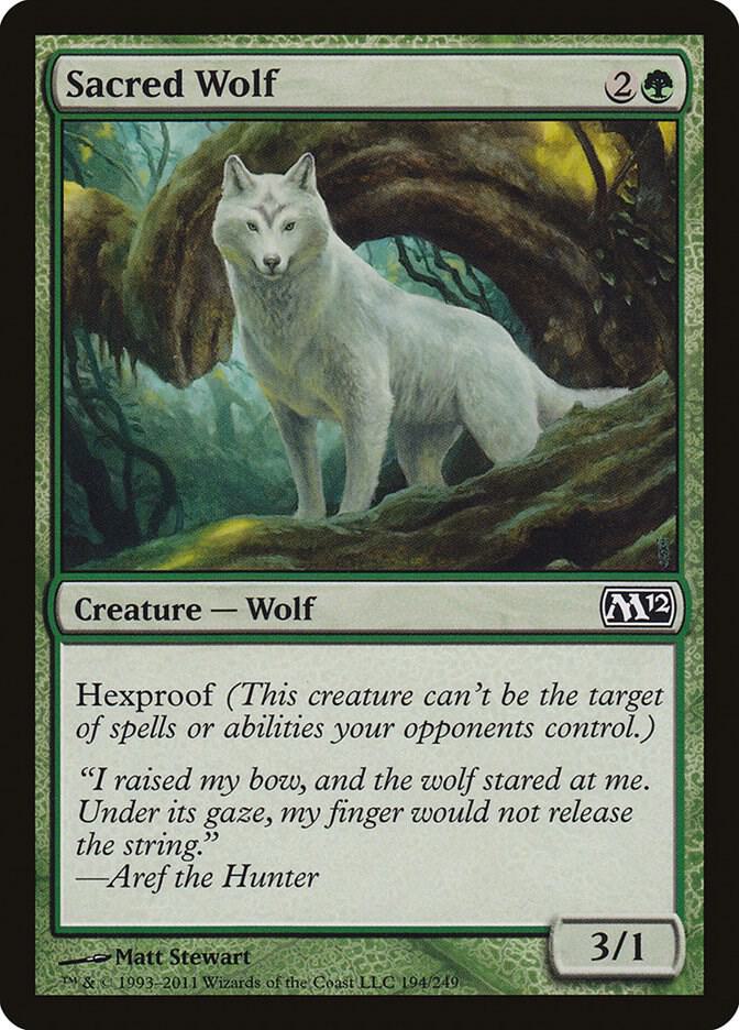 Sacred Wolf 194 card from Magic 2012 (M12)