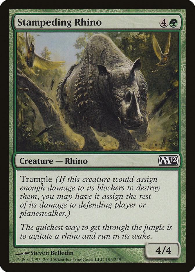 Stampeding Rhino 196 card from Magic 2012 (M12)