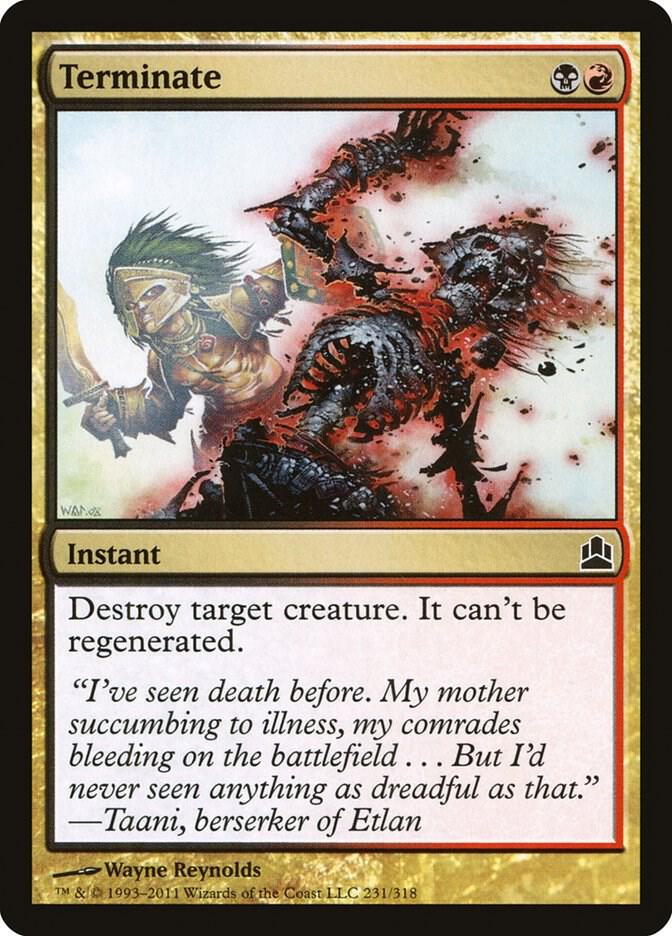 Terminate 231 card from Commander