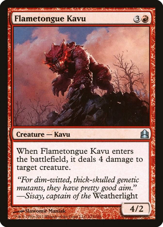 Flametongue Kavu 123 card from Commander