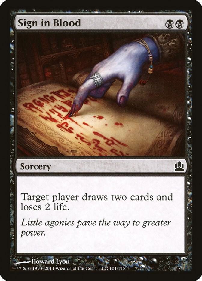 Sign in Blood 101 card from Commander