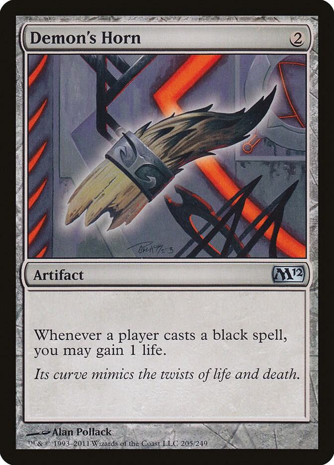 Demon's Horn 205 card from Magic 2012 (M12)