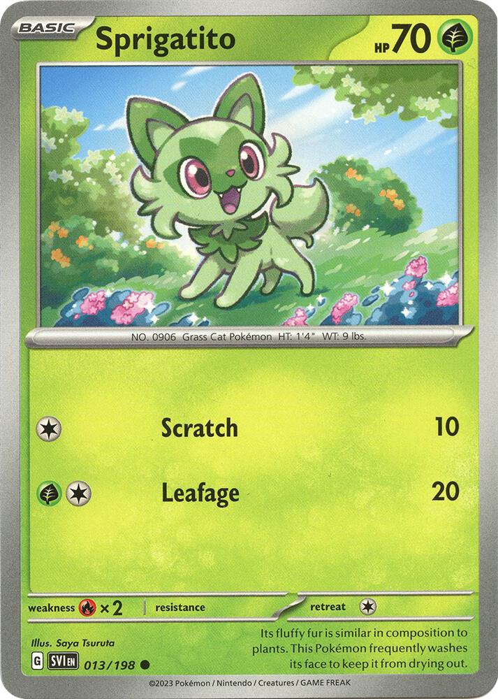 Sprigatito 013/198 card from SV01: Scarlet & Violet Base Set