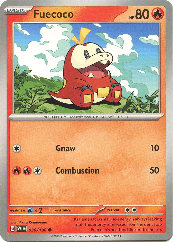 Fuecoco 036/198 card from SV01: Scarlet & Violet Base Set