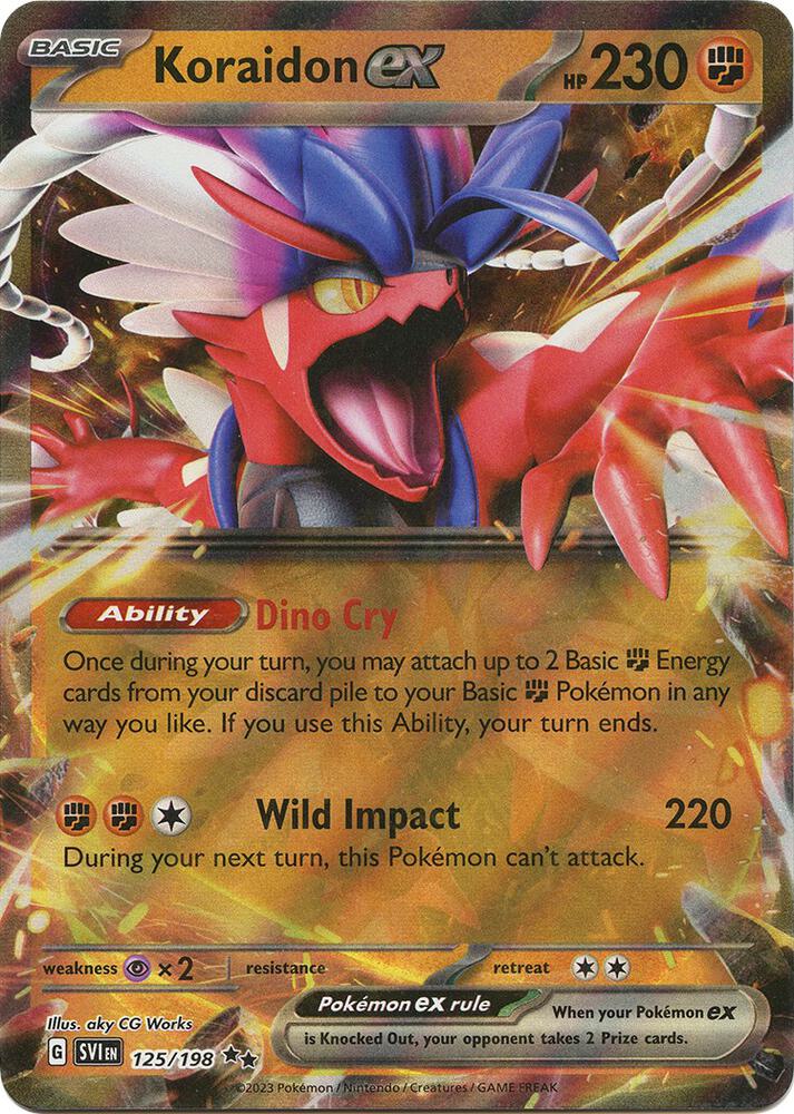 Koraidon ex 125/198 card from SV01: Scarlet & Violet Base Set