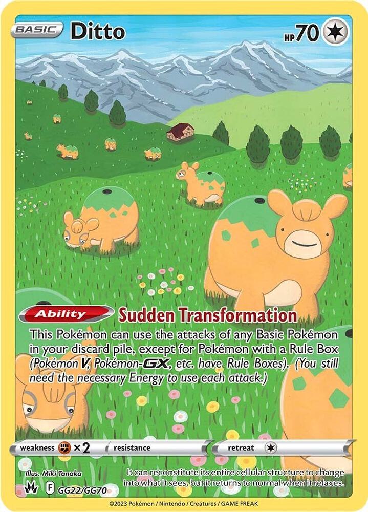 Ditto GG22/GG70 card from Crown Zenith: Galarian Gallery