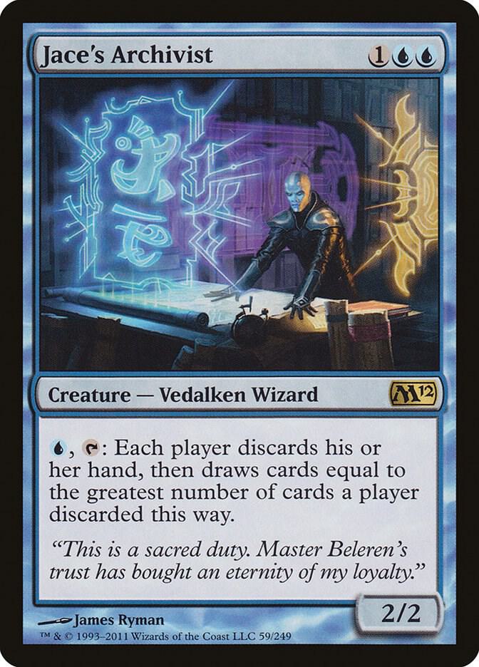 Jace's Archivist 59 card from Magic 2012 (M12)