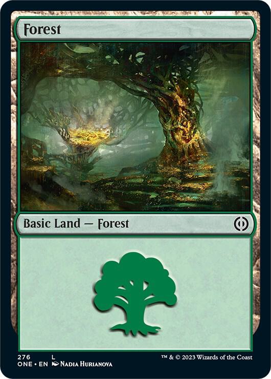 Forest 276 card from Phyrexia: All Will Be One