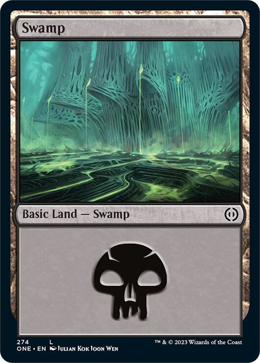 Swamp 274 card from Phyrexia: All Will Be One