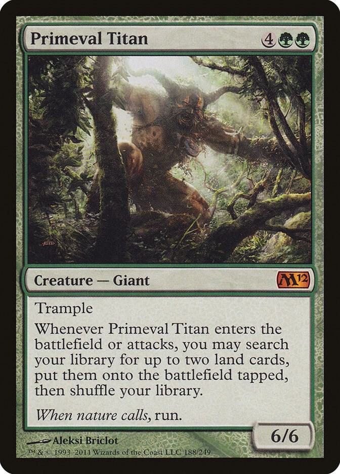 Primeval Titan 188 card from Magic 2012 (M12)