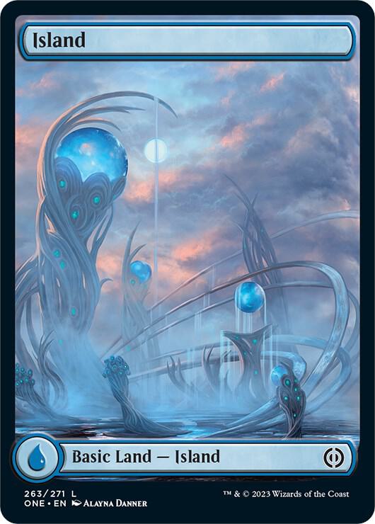 Island - Full Art 263 card from Phyrexia: All Will Be One