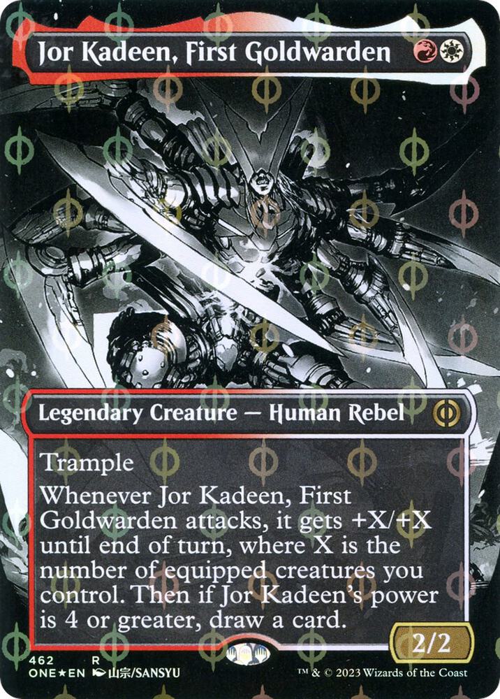 Jor Kadeen, First Goldwarden (Borderless) (Step-and-Compleat Foil) 462 card from Phyrexia: All Will Be One