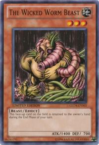 The Wicked Worm Beast GLD4-EN003 card from Gold Series 4: Pyramids Edition