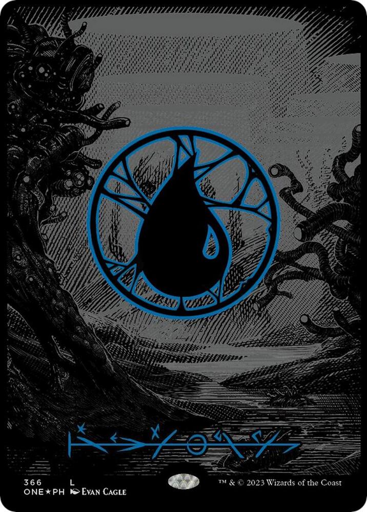 Island (Phyrexian) - Full Art (Oil Slick Raised Foil) 366 card from Phyrexia: All Will Be One