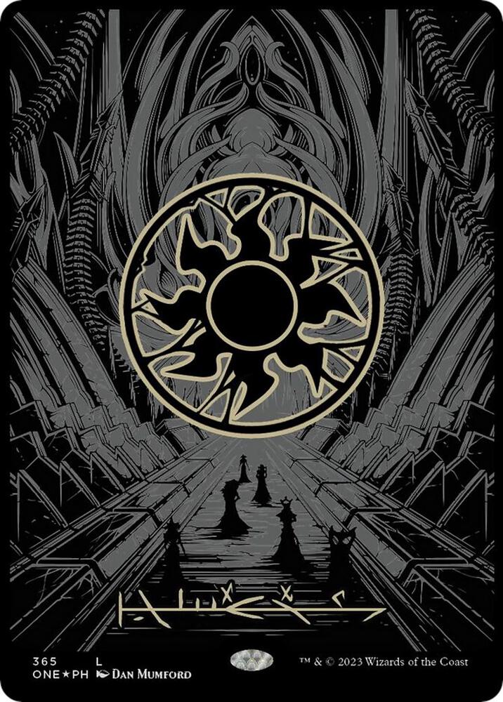 Plains (Phyrexian) - Full Art (Oil Slick Raised Foil) 365 card from Phyrexia: All Will Be One