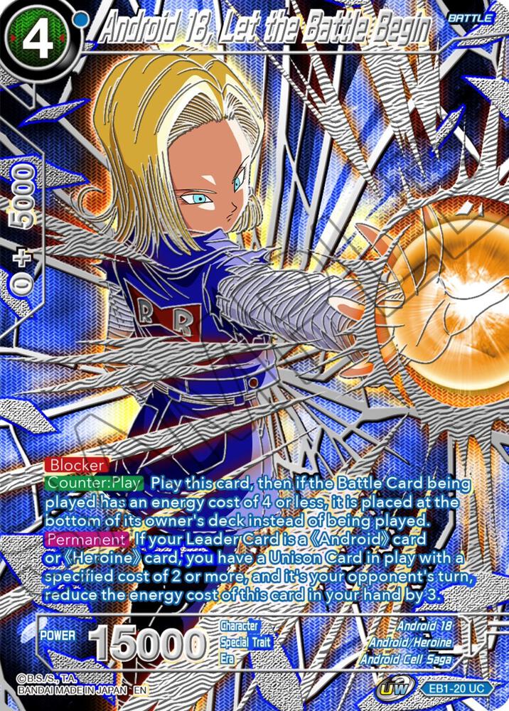 Android 18, Let the Battle Begin EB1-20 card from Collector's Selection Vol. 3