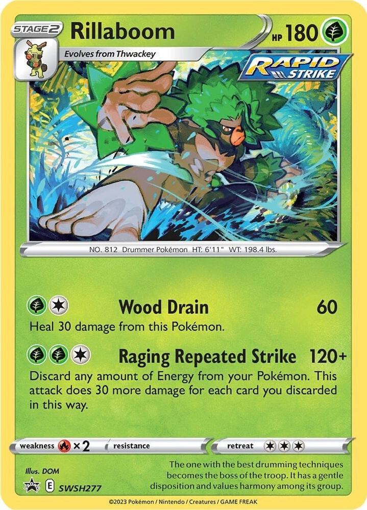 Rillaboom SWSH277 card from SWSH: Sword & Shield Promo Cards