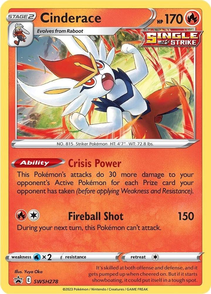 Cinderace SWSH278 card from SWSH: Sword & Shield Promo Cards