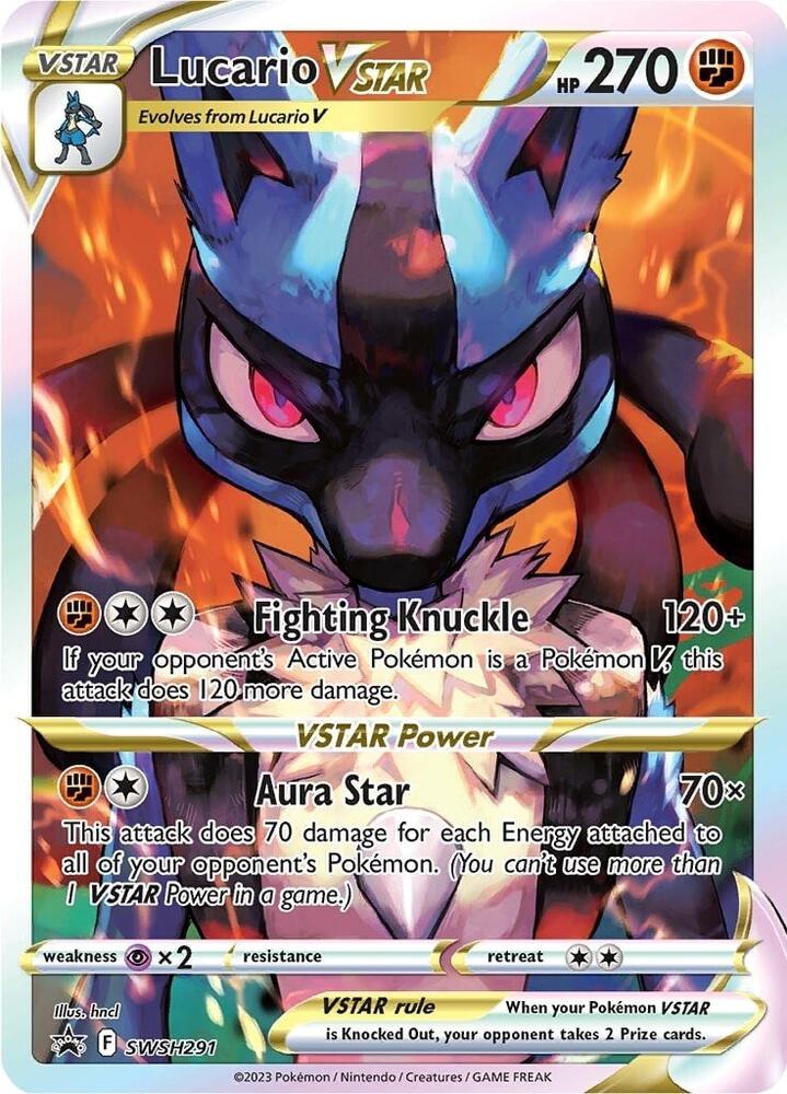 Lucario VSTAR SWSH291 card from SWSH: Sword & Shield Promo Cards
