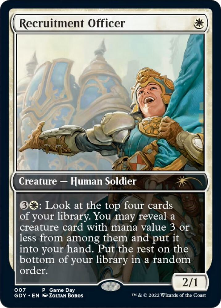 Recruitment Officer 7 card from Game Day & Store Championship Promos